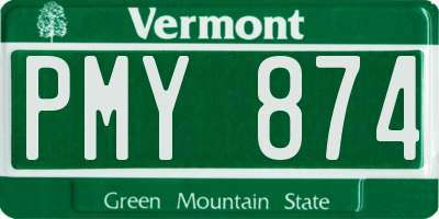 VT license plate PMY874