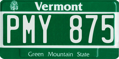 VT license plate PMY875