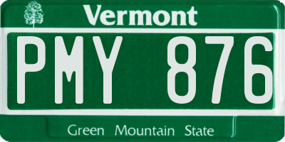 VT license plate PMY876