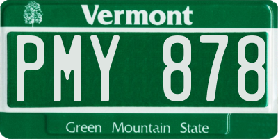 VT license plate PMY878