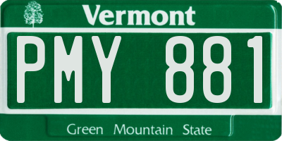 VT license plate PMY881
