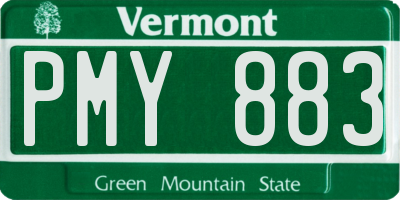 VT license plate PMY883