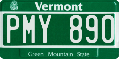 VT license plate PMY890