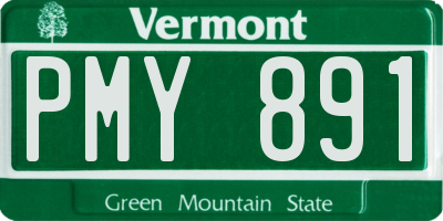 VT license plate PMY891