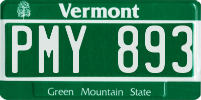 VT license plate PMY893