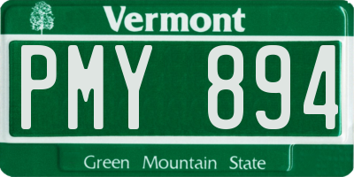 VT license plate PMY894
