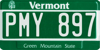 VT license plate PMY897
