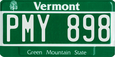VT license plate PMY898