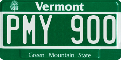 VT license plate PMY900