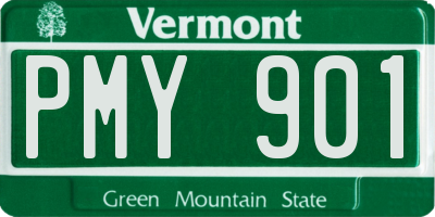 VT license plate PMY901