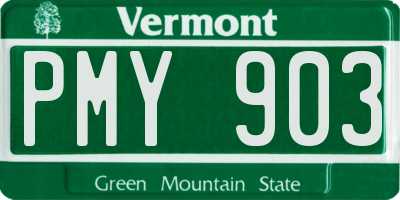 VT license plate PMY903