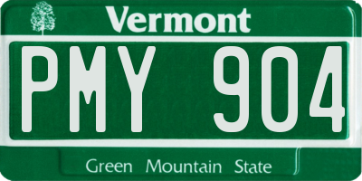 VT license plate PMY904
