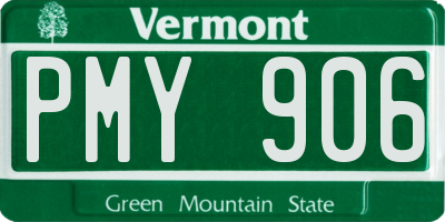 VT license plate PMY906