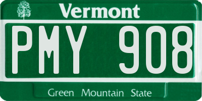 VT license plate PMY908
