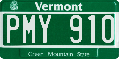 VT license plate PMY910