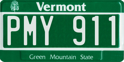 VT license plate PMY911