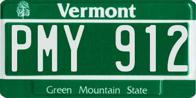 VT license plate PMY912