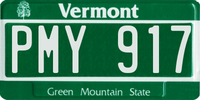 VT license plate PMY917