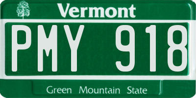 VT license plate PMY918