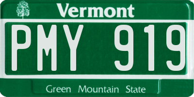 VT license plate PMY919