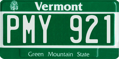 VT license plate PMY921
