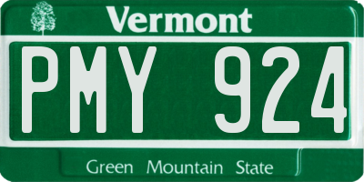 VT license plate PMY924