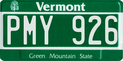 VT license plate PMY926
