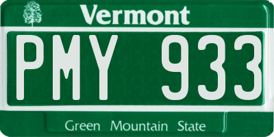 VT license plate PMY933