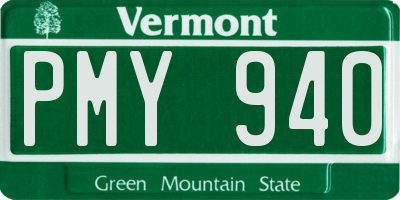 VT license plate PMY940