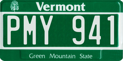 VT license plate PMY941