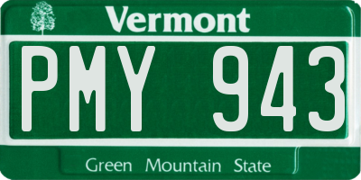VT license plate PMY943