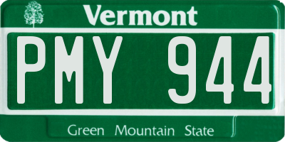 VT license plate PMY944