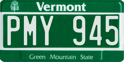 VT license plate PMY945