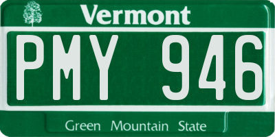 VT license plate PMY946