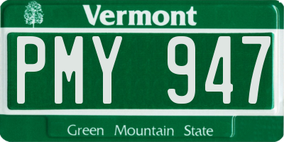 VT license plate PMY947