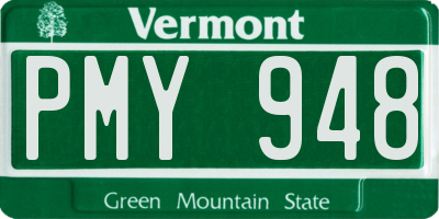 VT license plate PMY948
