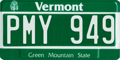 VT license plate PMY949