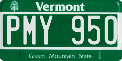 VT license plate PMY950