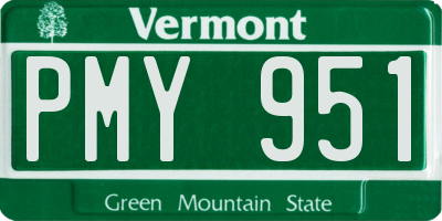 VT license plate PMY951