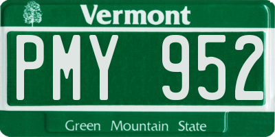 VT license plate PMY952