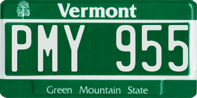 VT license plate PMY955