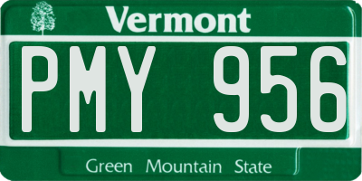 VT license plate PMY956