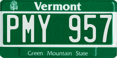 VT license plate PMY957