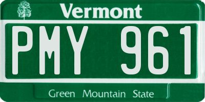 VT license plate PMY961