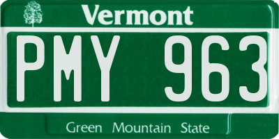 VT license plate PMY963