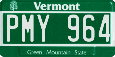 VT license plate PMY964
