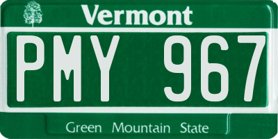 VT license plate PMY967