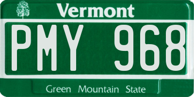 VT license plate PMY968