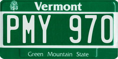 VT license plate PMY970