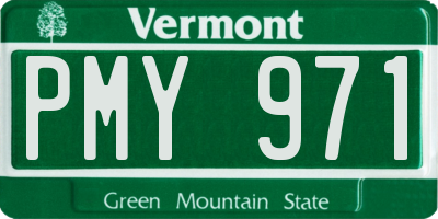 VT license plate PMY971
